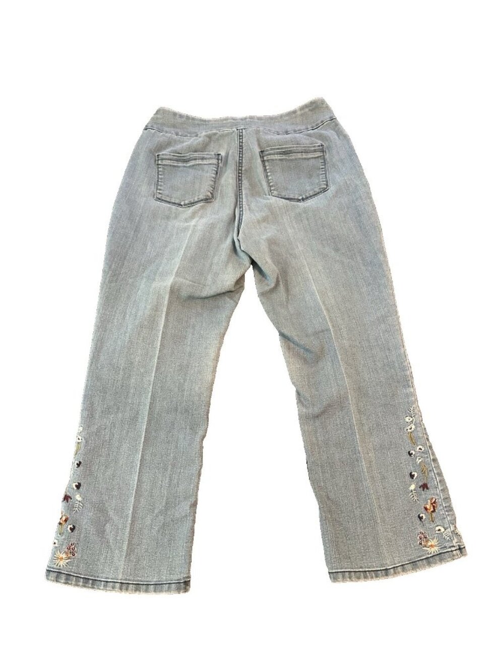 Boho Embroidered Westbound Womens Jeans Petite 12 Pull On Stretch Floral Casual - Picture 7 of 8